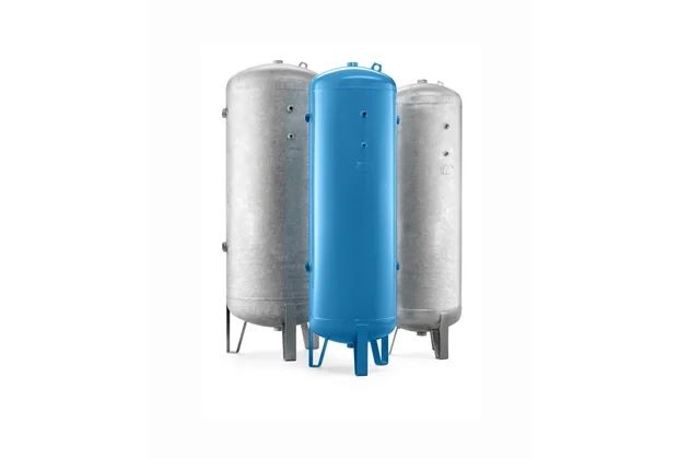 Vertical ASME compressed air receiver tanks in three sizes