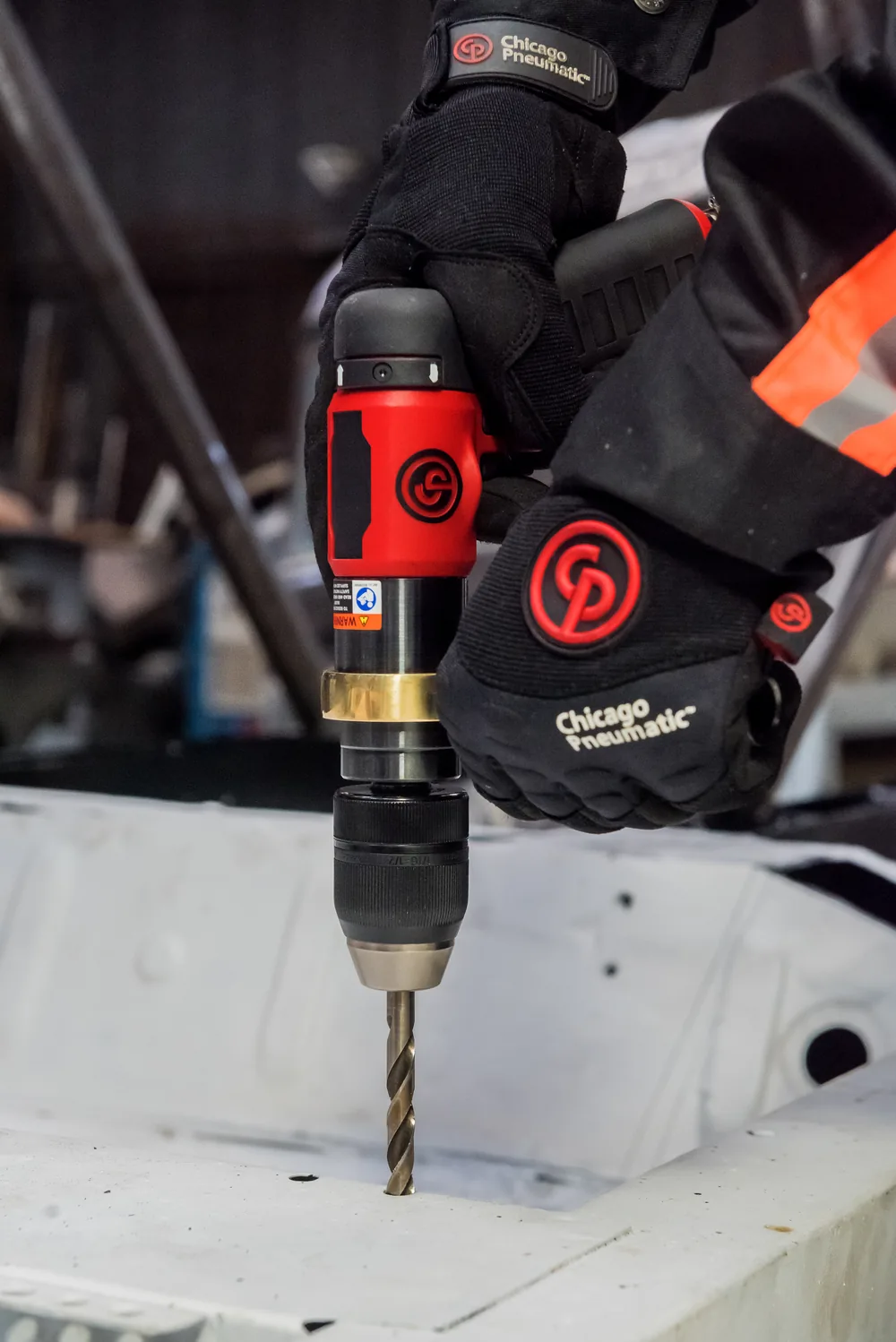 Chicago Pneumatic pneumatic drill boring sheet metal